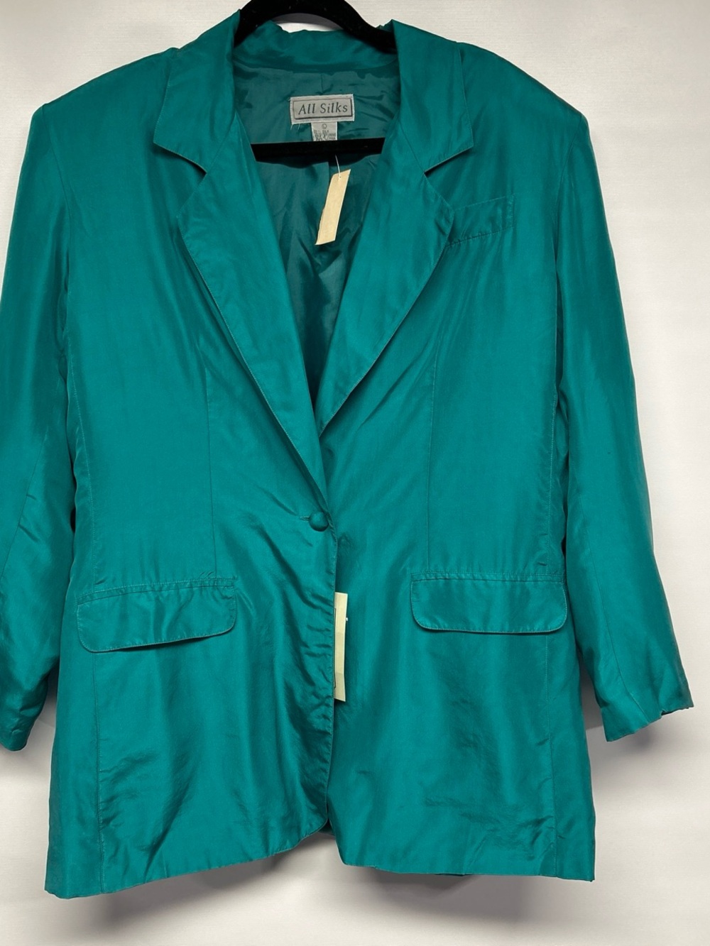 Teal Silk Blazer Jacket